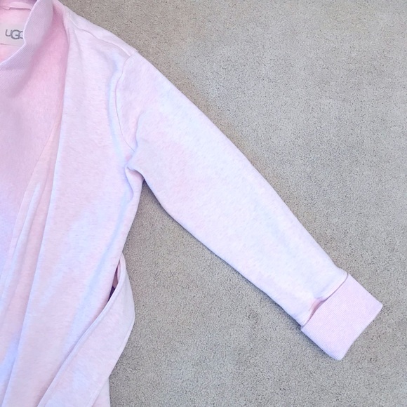 UGG Duffield Light Pink Belted Robe Housecoat Womens Medium Pockets Cotton - Picture 9 of 12